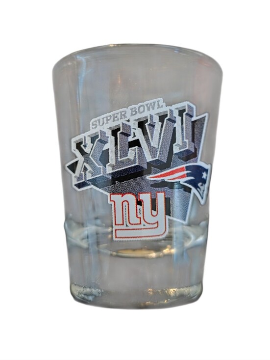 Other - Super Bowl XLVI Shot Glass with NY & Patriots Logos